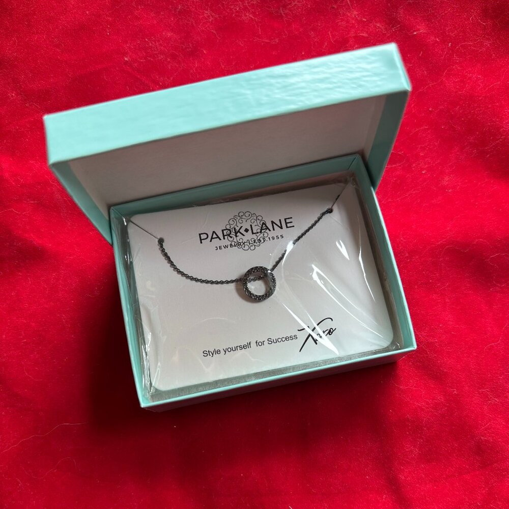 Park Lane Jewelry Roo necklace in hematite.  NEW! Circle of Crystals